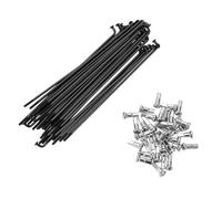 A ABSOPRO Rayons De VéLo 14g pour VTT, en Acier Noir, Lot de 36