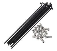 A ABSOPRO Rayons De Vélo 14G Rayons De Roue De Vélo en Acier Inoxydable 304 Noir 1 Ensemble 110 mm