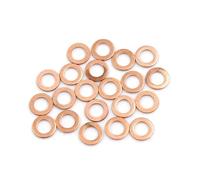 A ABSOPRO Rondelle Plate en cuivre M6 x 10mm x 1mm Joint d'étanchéité pour vis, Boulon, écrou (Lot de 20)