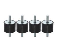 A ABSOPRO Support Anti-Vibration Caoutchouc 4pcs Noir Pour Moteur | Couleur Noir, Matériau Caoutchouc Métal, Diam.40mm, H.30mm, Filetage M8x22mm, Pour Compresseur, Pompe