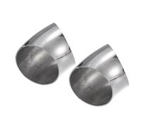 A ABSOPRO Tube de coude d'échappement à 45 degrés pour voiture, diamètre extérieur de 2,5", système d'échappement modifié, en acier inoxydable SS304, ton argenté (ensemble de 2)