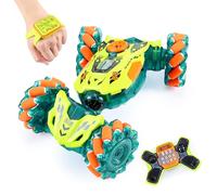 A ALPHA RC Voiture Télécommandée, 4WD 360°Rotation RC Véhicule Stunt Car avec LED, 2.4GHz Voiture télécommandée Tout Terrain pour Garçon Fille 3 4 5 6 7 8 9 10+ Ans, Vert