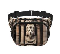 a Ancient Relics Sac banane carré double couche avec sangle réglable pour activités de plein air, noir, taille unique, Noir , Taille unique