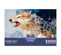 A Arge and Powerful Dog Running 1000 Pcs Carton Extra-épais Lot de Puzzles Fierce Wild Canine Stimulant Et Éducatif Jeu Familial Puzzles pour Adultes Et Enfants 38x26cm/1000pcs