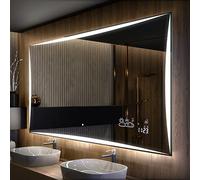 A ARTFORMA Moderne Miroir avec LED Illumination Salle de Bain avec Accessoires - sur Mesure - 100x100 - LED Lumineux Miroir avec Éclairage intégré L77
