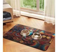 A Artistic Wonder Tapis d'alimentation antidérapant en cuir absorbant pour animal domestique Séchage rapide Imperméable Lavable 30 x 45 cm