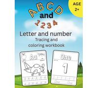 A B C D and 1 2 3 4: Letter and number, Tracing and coloring workbook