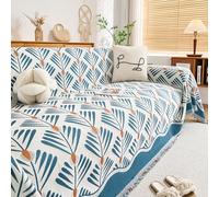 A/B RéVersible Plaids Ou Jeté De Canapé Housse De Canapé D'Angle 1 2 3 4 Places Serviette De Canapé Chenille Serviette De Canapé Multifonctionnelle Pour Chambre Salon(Size:180X260cm,Color:Blue 2)