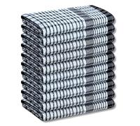 A & B TRADERS - Lot de 10 torchons de cuisine Wonderdry en coton absorbant et durable (noir)
