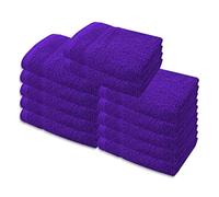 A & B TRADERS Lot de 12 débarbouillettes en coton de qualité supérieure - 500 g/m² - Spun - Douces et absorbantes - 30 x 30 cm - Violet