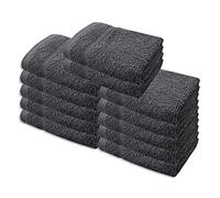 A & B TRADERS Lot de 12 débarbouillettes en coton de qualité supérieure - 500 g/m² - Spun - Douces et absorbantes - 30 x 30 cm (gris anthracite)