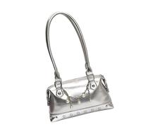 À Bandoulière En Cuir PU Contemporain Pour Femmes Filles Sacs Sous Les Bras Punk Styles Rivet Rivet Top Handle Purse Punse Punk Rivet Doriated Purse