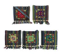À Bandoulière Ethnique Vintage Unique Broderie Hippie Pompon Fourre-tout Messager De Soirée