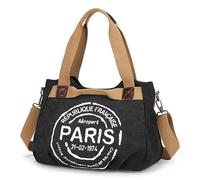 à bandoulière pratique en toile avec lettres pour étudiant, avec sangle réglable pour un usage quotidien, grand à main à bandoulière, à livres, imprimé de lettres tendance