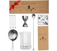 A Bar Above Ensemble de 10 mélangeurs à cocktail de qualité supérieure, kit de bar à domicile, kit à l'ancienne, avec verre à cocktail en cristal, idéal pour les martinis, Manhattans, et plus encore