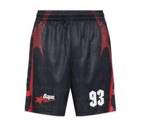 A Bathing APE - Short de football APE Flame Monogram Jacquard Coupe Relax - Homme - Shorts - Noir - Taille: M
