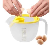 à battre d'œufs - 1 l - Séparateur de protéines - Pichet de liquide avec graduation - Séparateur de jaune d'œuf - Verre doseur de qualité alimentaire avec buse de vidange pour le salon