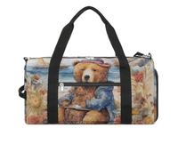 A Bear on The Beach Sac de sport de voyage pour homme et femme Grand sac de voyage avec compartiment à chaussures pour l'entraînement, style, taille unique, Style :, Taille unique