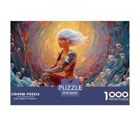 A Beautiful Girl with Long White Hair 1000 Pièces Puzzle en Papier Écologique Puzzle Confident Lady Extrêmement Difficile Jeu Créatif Puzzles pour Adultes Et Enfants 38x26cm/1000pcs