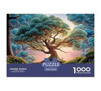 A Beautiful Painting of Trees with Glowing Leavef 1000 Pièces Carton Extra-épais Coffret De Puzzles Towering Ancient Tree Anti-Stress Défi Unique Puzzles pour La Décoration Intérieure 70x50cm/1000pcs