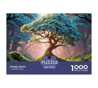 A Beautiful Painting of Trees with Glowing Leavef 1000 Pièces Carton Premium Puzzle À Faire Soi-même Towering Ancient Tree Stimulant Et Éducatif Jouet D'anniversaire Puzzles Cadeaux Pour La Famille Et