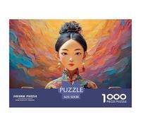 A Beautiful Woman from The Qing Dynasty 1000 Pièces Carton Extra-épais Puzzle De Qualité Supérieure Radiant Beautiful Lady Extrêmement Difficile Jouet D'anniversaire Puzzles Cadeaux Pour La Famille Et