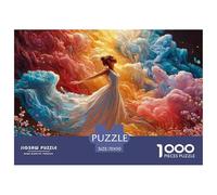 A Beautiful Woman in an Elegant White Dresss 1000 Pièces Carton Extra-épais Coffret De Puzzles Radiant Beautiful Lady Anti-Stress Défi Unique Puzzles pour Adultes Et Enfants 70x50cm/1000pcs