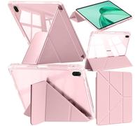 A-BEAUTY Coque Compatible avec Honor Pad X8b/X8a 11 Pouces 2026/2024 avec Porte-Stylo, Support en Y 6-en-1 Fin, Coque Arrière Transparente, Rose