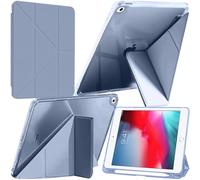 A-BEAUTY Coque Compatible avec iPad Mini 5/4 (7,9 Pouces 2019/2015) avec Porte-Stylet, Étui Housse Transparente Antichute, Support Forme de Y 6 en 1, Réveil/Sommeil Auto, Bleu Gris