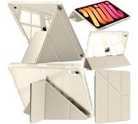 A-BEAUTY Coque Compatible avec iPad Mini (A17 Pro, Modèle 2024, 7e Génération)/iPad Mini 6 2021 Étui Transparente Antichoc, Support Pliable 6 en 1, Réveil/Sommeil Auto, Lumière Stellaire