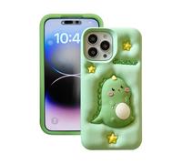 A-BEAUTY Coque Compatible avec IPhone 15 Pro Max/IPhone 14 Pro Max (6,7 Pouces), Mignonne en Silicone 3D Antichoc Housse de Protection, Dinosaure