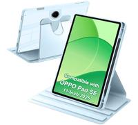 A-BEAUTY Coque Compatible avec Oppo Pad SE 11 Pouces 2025 avec Porte Pencil, Étui Housse Protection Dos Transparent Antichoc, Rotation à 360° Support, Bleu Ciel