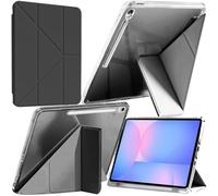 A-BEAUTY Coque Compatible avec Samsung Galaxy Tab S10 FE Plus 13.1 Pouces 2025 (SM-X620/X626/X626B), Étui Housse Transparente Antichute, Support Forme de Y 6 en 1, Noir