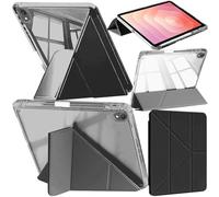 A-BEAUTY Coque Compatible avec Samsung Galaxy Tab S11 11 Pouces 2025 (SM-X730/X736/X736B), Étui Housse Transparente Antichute, Support Forme de Y 6 en 1, Réveil/Sommeil Auto, Noir