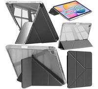 A-BEAUTY Coque Compatible avec Samsung Galaxy Tab S6 Lite 10.4-Pouces 2024/2022/2020, Housse Étui Transparente Antichoc, Support Forme de Y 6 en 1, Veille/Réveil Auto, Noir