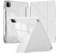 A-BEAUTY Coque Compatible avec Xiaomi Pad 5/5 Pro 11 Pouces 2021 avec Porte Pencil, Coque Transparente Antichoc, Support Forme de Y 6 en 1, Veille/Réveil Auto, Blanc