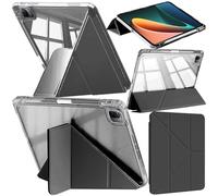 A-BEAUTY Coque Compatible avec Xiaomi Pad 5/5 Pro 11 Pouces 2021 avec Porte Pencil, Coque Transparente Antichoc, Support Forme de Y 6 en 1, Veille/Réveil Auto, Noir