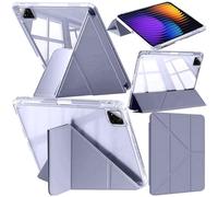 A-BEAUTY Coque Compatible avec Xiaomi Pad 8 / Pad 8 Pro 2025 11.2 Pouces/Xiaomi Pad 7 /Pad 7 Pro 2024 Étui Housse Fine Transparente, Support Pliable 6 en 1, Veille/Réveil Auto, Lavande