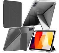 A-BEAUTY Coque Compatible avec Xiaomi Redmi Pad SE 11 Pouces 2023 avec Porte Pencil, Coque Transparente Antichoc, Support Forme de Y 6 en 1, Veille/Réveil Auto, Noir