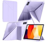 A-BEAUTY Coque Compatible avec Xiaomi Redmi Pad SE 11 Pouces 2023 avec Porte Pencil, Coque Transparente Antichoc, Support Forme de Y 6 en 1, Veille/Réveil Auto, Lilas