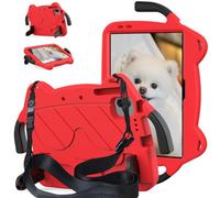 A-BEAUTY Coque Enfants Compatible avec Honor Pad X8a 11 Pouces 2024, Étui Housse de Protection Robuste Antichoc avec Poignée Support, Bandoulière, Rouge Noir