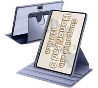 A-BEAUTY Coque Rotative Compatible avec Honor Pad 9 12,1 Pouces 2023 avec Porte-Stylo, Rotation à 360° Support Étui Housse Protection Dos Transparent Antichoc, Violet Lavande