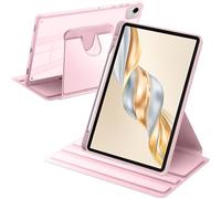 A-BEAUTY Coque Rotative Compatible avec Honor Pad X9a/X9 Pro 11,5 Pouces 2025 avec Porte-Stylo, Rotation à 360° Support Étui Housse Protection Dos Transparent Antichoc, Rose