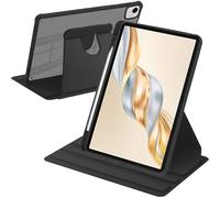 A-BEAUTY Coque Rotative Compatible avec Honor Pad X9a/X9 Pro 11,5 Pouces 2025 avec Porte-Stylo, Rotation à 360° Support Étui Housse Protection Dos Transparent Antichoc, Noir