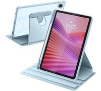 A-BEAUTY Coque Rotative Compatible avec Lenovo Tab 10.1 Pouces 2025 TB311FU/TB311XU avec Porte-Stylo, Étui Housse Rotation à 360 Degrés Support, Dos Transparent, Bleu Ciel