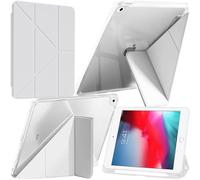 A-BEAUTY Étui compatible avec iPad Mini 5 2019/Mini 4 2015 (5e/4e génération 7,9") avec porte-crayon, support à trois volets en forme de Y, veille/réveil automatique, blanc