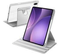 A-BEAUTY Étui rotatif compatible avec Huawei MatePad Mini 2025 8,8" avec porte-stylo, coque arrière transparente anti-chocs, veille/sommeil automatique, argent