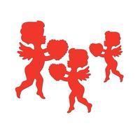 A Beistle Creation 6 décorations Rouges Motif Cupidon - Rouge - Taille Unique