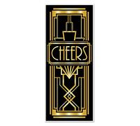 A Beistle Creation Beistle 59903 Lot de 2 housses de porte 76,2 x 18,4 cm, noir/doré, 76,2 x 1,8 m