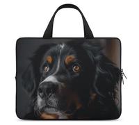 A Bernese Dog Housse pour ordinateur portable ultra fine et étanche 17 pouces Sac de protection portable avec dragonne